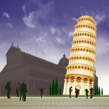 illustration of the tower of Pisa