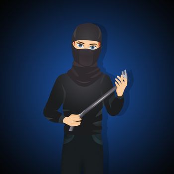 illustration of thief with crowbar