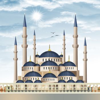 illustration of the blue mosque in Istanbul