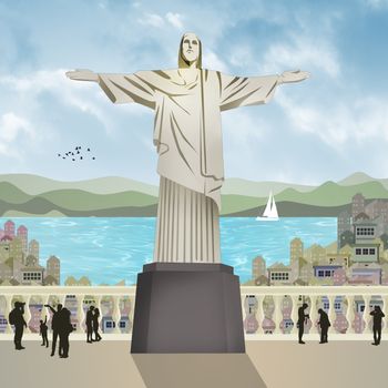 illustration of statue of the Christ of Rio de Janeiro