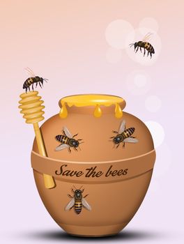 illustration of save the bees from the planet