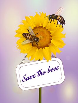 illustration of save the bees from the planet