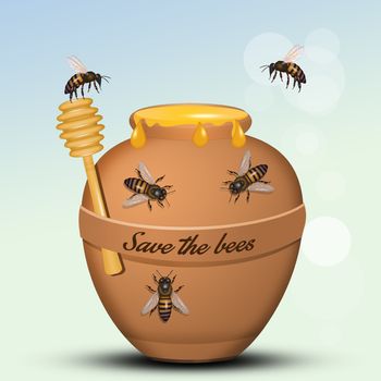 illustration of save the bees from the planet