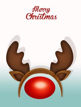 illustration of reindeer horns and nose for Christmas