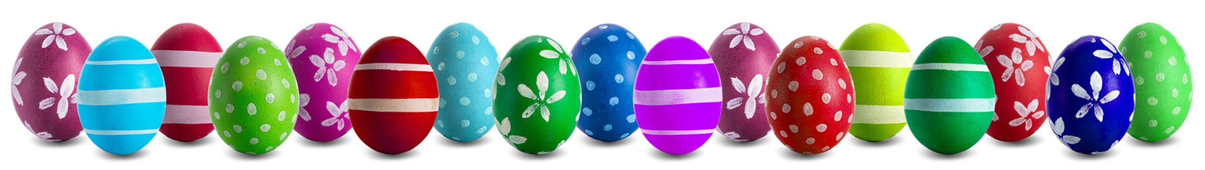 Easter egg collection isolated on white background