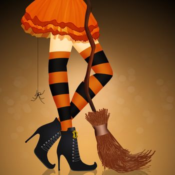 Halloween witch legs