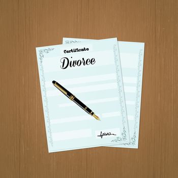 illustration of divorce papers