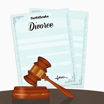 illustration of divorce papers