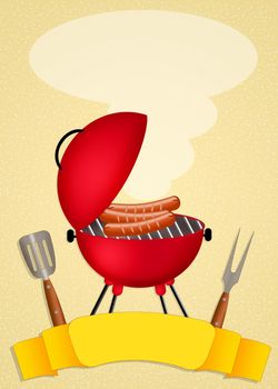 illustration of barbecue invitation