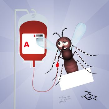 illustration of mosquito donate blood