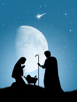 illustration of Christmas Nativity scene