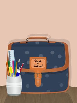 illustration of school items
