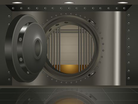 illustration of bank vault