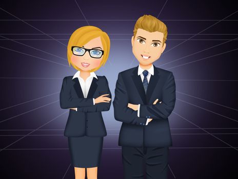 illustration of business couple