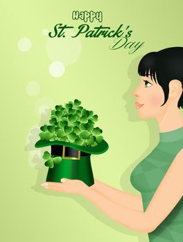 girl celebrates the feast of St. Patrick
