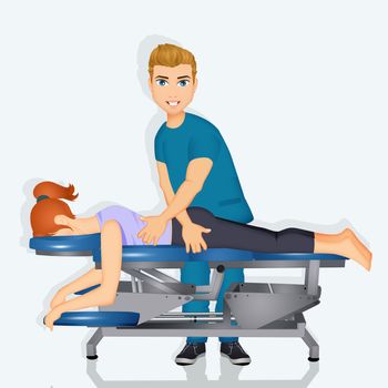illustration of chiropractic treatment and adjustment