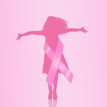 illustration of Breast cancer awareness Month