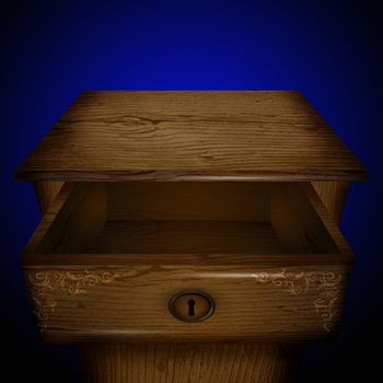 illustration of the open drawer