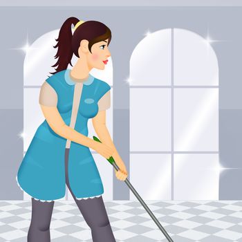 illustration of woman from the cleaning company