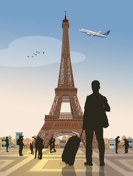 illustration of visit of the Eiffel tour