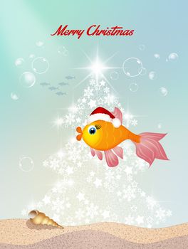illustration of greeting for Christmas