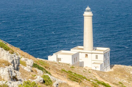 The iconic lighthouse of Capo d'Otranto in Salento, Apulia, is Italy's most easterly point