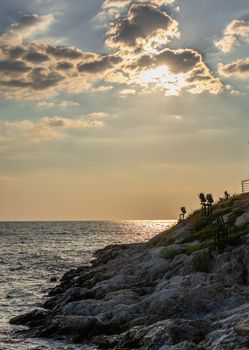 Icari Sea near the city of Kusadasi in Turkey on a summer evening