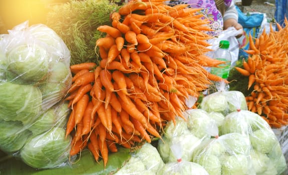 Fresh vegetable in morning market bangkok,Thailand.