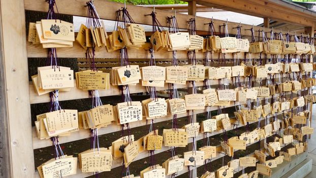 TOKYO,JAPAN - 29 May 2018: Meiji Shrine is a shrine dedicated to the deified spirits of Emperor Meiji and his consort, Empress Shoken. Located just beside the JR Yamanote Line's busy Harajuku Station.
