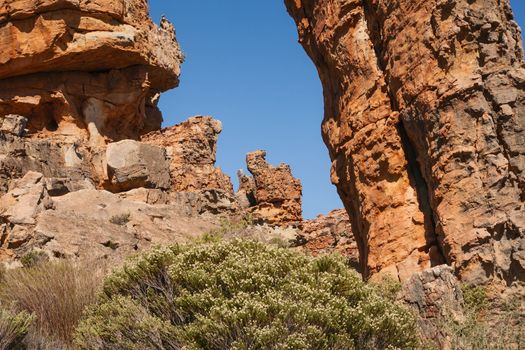 Interesting formations in the Table Mountain Sandstone of the Cederberg near the Stadsaal Caves. Western Cape. South Africa