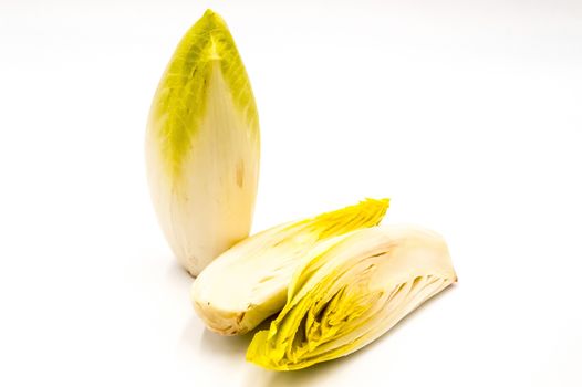 Cut chicory isolated on white background