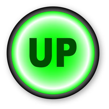 A push button with the text up over a white background.