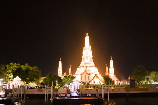 Night photo of Bangkok. Evening life in a big city