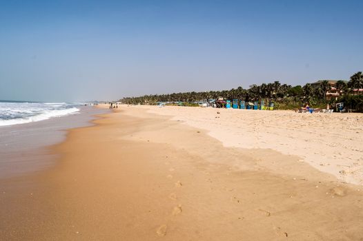 Beautiful long sandy beach in The Gambia, Bijilo near Serrekunda