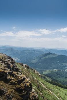 The Rhune mountain in the Pyrenees-Atlantique in France