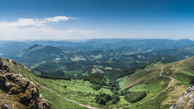 The Rhune mountain in the Pyrenees-Atlantique in France