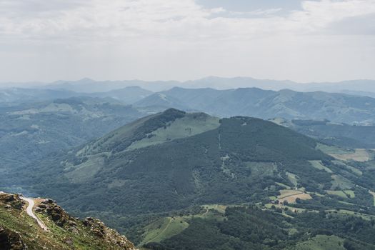 The Rhune mountain in the Pyrenees-Atlantique in France