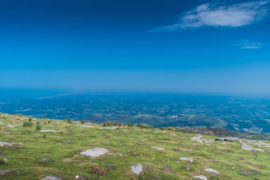 The Rhune mountain in the Pyrenees-Atlantique in France