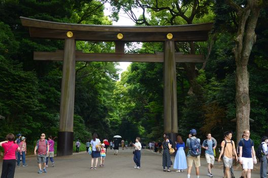 Meiji-jing in TOKYO, JAPAN - May 28, 2018: The shrine officially designated one of Kanpei-taisha, the 1st rank of government supported shrines.