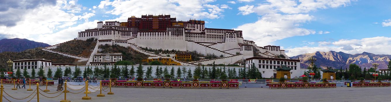 Panorama of Potala palace in Lhasa, Tibet