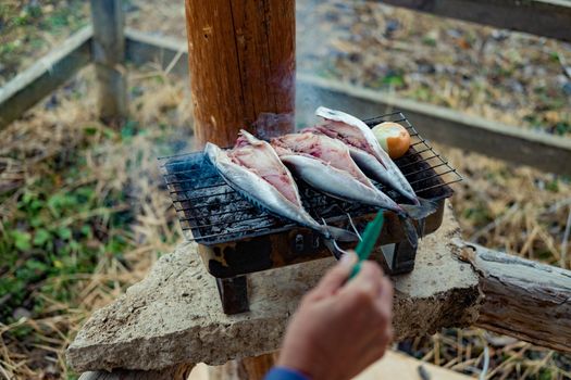 Small BBQ party in the garden.