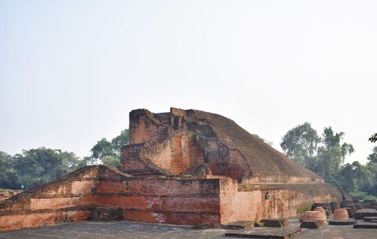 Ruins of Nalanda University at Nalanda, Bihar in India