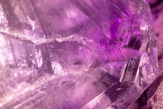Close up of Amethyst Quartz Crystal Purple