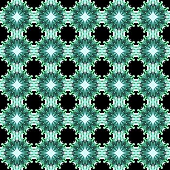 Drawing of Fractal seamless pattern in green colors