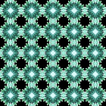 Drawing of Fractal seamless pattern in green colors