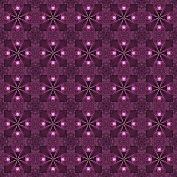 Drawing of Fractal seamless pattern in pink colors