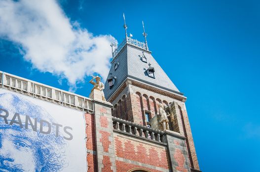 The Rijkmuseum and its gardens and its surroundings in Amsterdam in the Netherlands