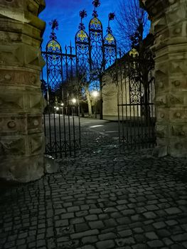 Portal of a castle Buckeburg Palace in Lower Saxony. Buckeburg, Schaumburg, Germany . March 2020.