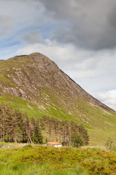 A view of a Glencoe hillside in the Scottish highlands.  Glencoe is the most famous of all the Scottish glens.