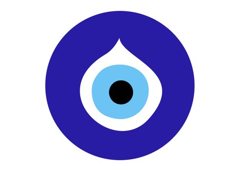 evil eye symbol amulet illustration on white background